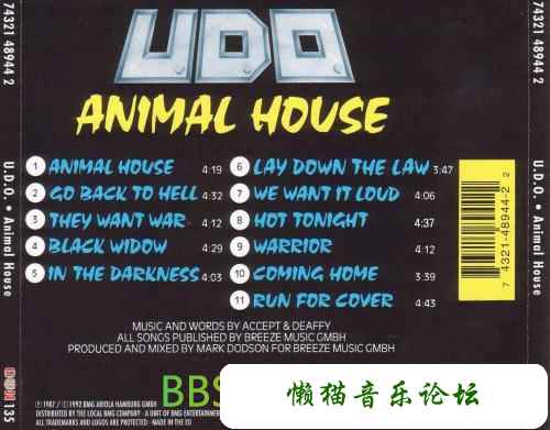 (摇滚)U.D.O. - Animal House 1987 WAV 摇滚,曲目,剪不断,剪不断理还乱,不断, 645