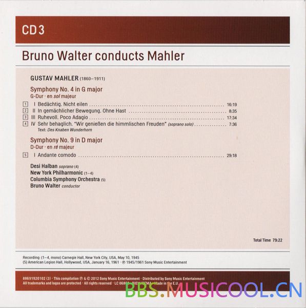 (分享)瓦尔特指挥马勒交响曲 7CD FLAC 分享,瓦尔特,指挥,马勒交响曲,交响曲, 3945