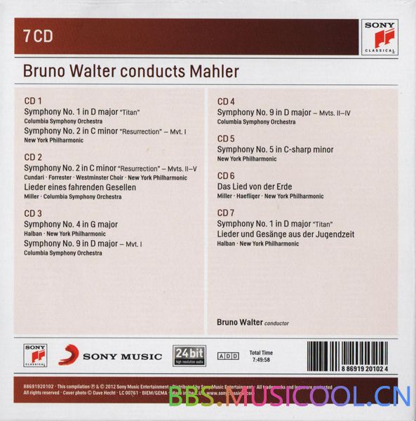 (分享)瓦尔特指挥马勒交响曲 7CD FLAC 分享,瓦尔特,指挥,马勒交响曲,交响曲, 6247
